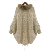 Load image into Gallery viewer, Fur Collar Knitted Cardigan