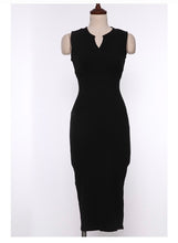 Load image into Gallery viewer, Jada Black Knitted Midi Dress