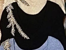 Load image into Gallery viewer, Diamond Beaded Cashmere V-Neck Sweater