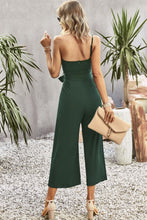 Load image into Gallery viewer, One-Shoulder Tie Belt Wide Leg Jumpsuit