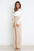 Load image into Gallery viewer, Micaela Tie Front Paperbag Wide Leg Pants
