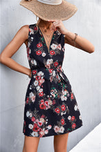 Load image into Gallery viewer, Kaede Printed Zip Detail Belted Sleeveless Dress