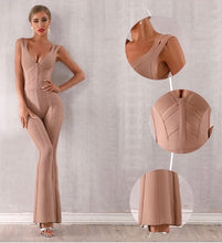 Load image into Gallery viewer, Long Bandage V-Neck Jumpsuit