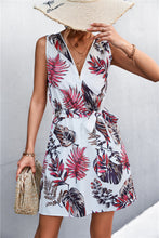 Load image into Gallery viewer, Kaede Printed Zip Detail Belted Sleeveless Dress