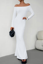 Load image into Gallery viewer, Flora Off-Shoulder Long Sleeve Maxi Dress