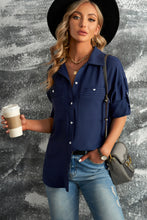 Load image into Gallery viewer, Caitríona Button-Up Roll-Tab Sleeve Shirt