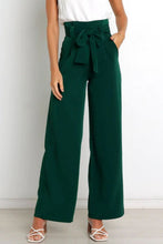 Load image into Gallery viewer, Micaela Tie Front Paperbag Wide Leg Pants