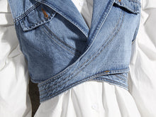 Load image into Gallery viewer, Toni Tone Cross Denim Vest