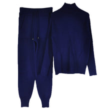 Load image into Gallery viewer, V-Ribbed Turtleneck & Trousers Two Piece Set