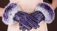 Load image into Gallery viewer, Fur Wrist Leather Driving Gloves