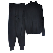 Load image into Gallery viewer, V-Ribbed Turtleneck & Trousers Two Piece Set