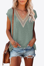 Load image into Gallery viewer, Avalon Eyelet Contrast V-Neck Tee