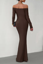 Load image into Gallery viewer, Flora Off-Shoulder Long Sleeve Maxi Dress