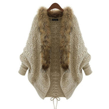 Load image into Gallery viewer, Fur Collar Knitted Cardigan