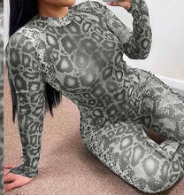 Load image into Gallery viewer, Long Sleeve Snake Print Jumpsuit