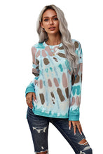 Load image into Gallery viewer, Eva Tie-Dye Side Slit Long Sleeve Top