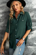 Load image into Gallery viewer, Caitríona Button-Up Roll-Tab Sleeve Shirt