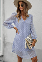 Load image into Gallery viewer, Arnav Swiss Dot V-Neck Long Sleeve Dress