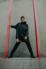 Load image into Gallery viewer, Raya Reon Turtleneck Loose Denim Sweatshirt