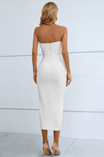 Load image into Gallery viewer, Thaïs Cutout Strapless Drawstring Detail Split Bandage Dress