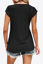 Load image into Gallery viewer, Avalon Eyelet Contrast V-Neck Tee