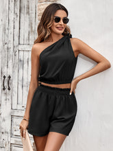 Load image into Gallery viewer, Marga One-Shoulder Crop Top and Paperbag Waist Shorts Set