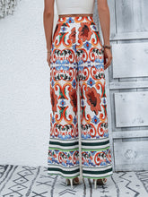 Load image into Gallery viewer, Printed High-Rise Wide Leg Pants