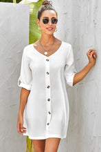 Load image into Gallery viewer, Destiny Buttoned V-Neck Dress