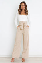 Load image into Gallery viewer, Micaela Tie Front Paperbag Wide Leg Pants