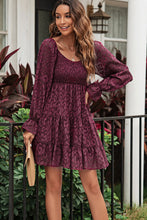 Load image into Gallery viewer, Libby Leopard Applique Flounce Sleeve Smocked Tiered Dress