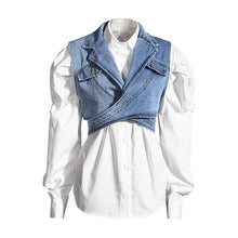 Load image into Gallery viewer, Toni Tone Cross Denim Vest