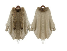 Load image into Gallery viewer, Fur Collar Knitted Cardigan