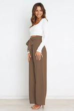 Load image into Gallery viewer, Micaela Tie Front Paperbag Wide Leg Pants