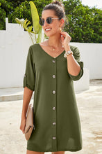Load image into Gallery viewer, Destiny Buttoned V-Neck Dress