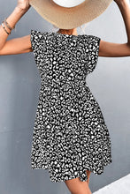 Load image into Gallery viewer, Leopard Round Neck Mini Dress