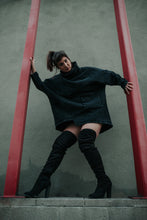 Load image into Gallery viewer, Raya Reon Turtleneck Loose Denim Sweatshirt