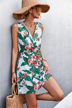 Load image into Gallery viewer, Kaede Printed Zip Detail Belted Sleeveless Dress