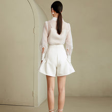 Load image into Gallery viewer, White Organza Long Sleeve Two Piece Set