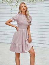 Load image into Gallery viewer, Gigi Smocked Short Flounce Sleeve Dress