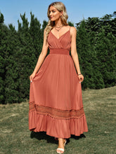 Load image into Gallery viewer, Isla Spaghetti Strap Smocked Waist Spliced Lace Dress