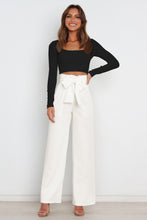 Load image into Gallery viewer, Micaela Tie Front Paperbag Wide Leg Pants