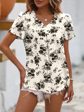 Load image into Gallery viewer, Ruche V-Neck Petal Sleeve Top