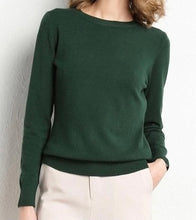 Load image into Gallery viewer, Iris Slim O-Neck Cashmere Blend Sweater
