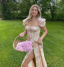 Load image into Gallery viewer, Frenchi Front Slit Floral Maxi Dress