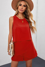 Load image into Gallery viewer, Tia Layered Sleeveless Round Neck Romper