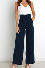 Load image into Gallery viewer, Micaela Tie Front Paperbag Wide Leg Pants