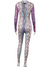 Load image into Gallery viewer, Long Sleeve Snake Print Jumpsuit