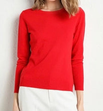 Load image into Gallery viewer, Iris Slim O-Neck Cashmere Blend Sweater