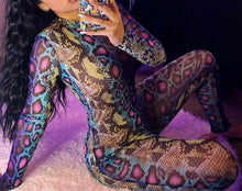 Load image into Gallery viewer, Long Sleeve Snake Print Jumpsuit
