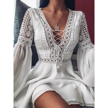 Load image into Gallery viewer, Vanessa Flare Sleeve Chiffon Dress